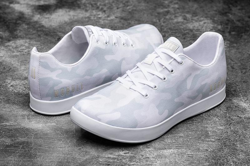 White Nobull Camo Canvas Men's Trainers | CA C1510T